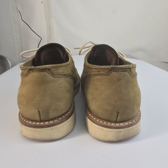 VIBERG BOOTS Japanese style Oxford Shoes - Olive brogued nubuck, Christy sole - Picture 3 of 12